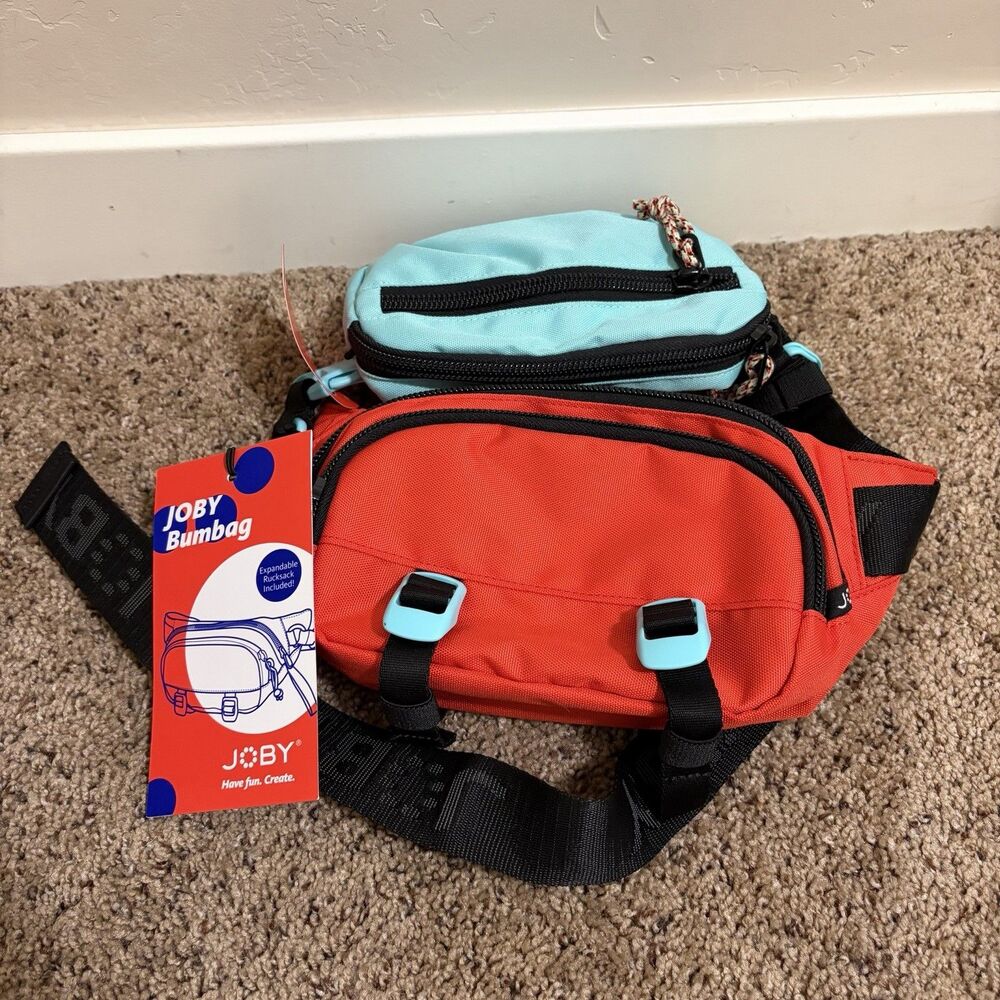 JOBY Bumbag Red / Teal JB01788-0WW - NEW Sling Bag Convertible Pouch / Backpack